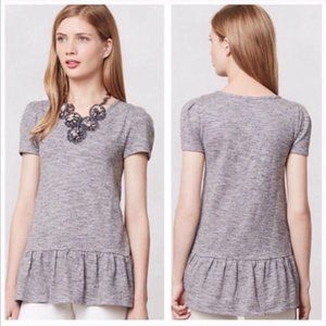 $88 Anthropologie Leifnotes Nora Jersey Peplum Top